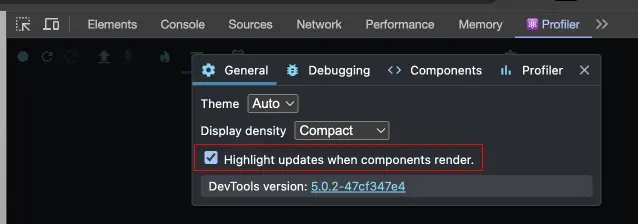 Enabling Highlight updates when components render option